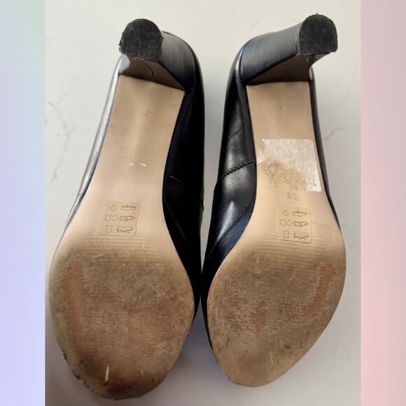 Le Château Black Leather Peep-Toe Pumps – Size 38 - Picture 6 of 6